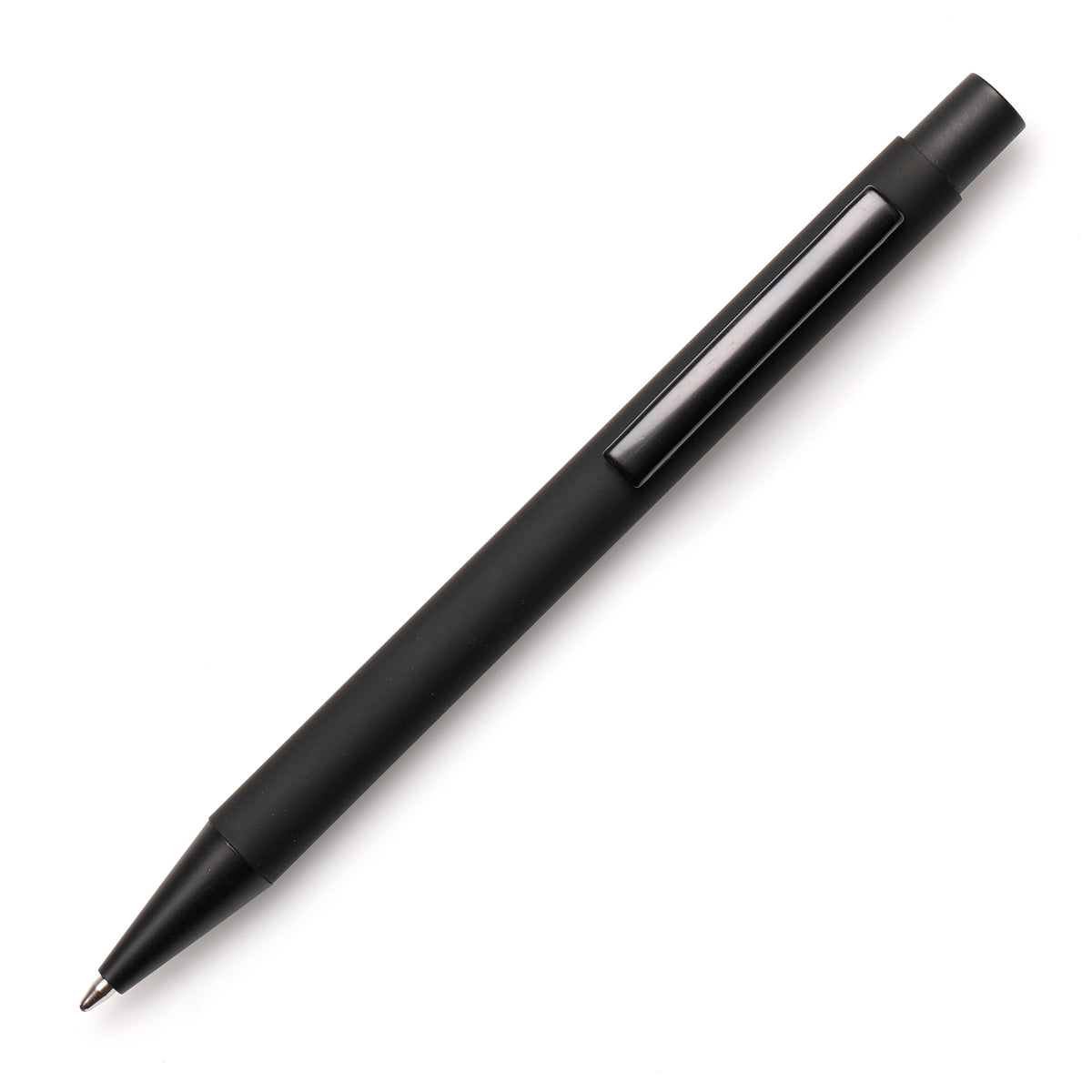 Branded All Black Soft Feel Steel Ball Pen