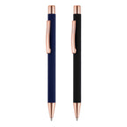 Branded Rose Gold Trim Soft Feel Recycled Aluminium Ball Pen