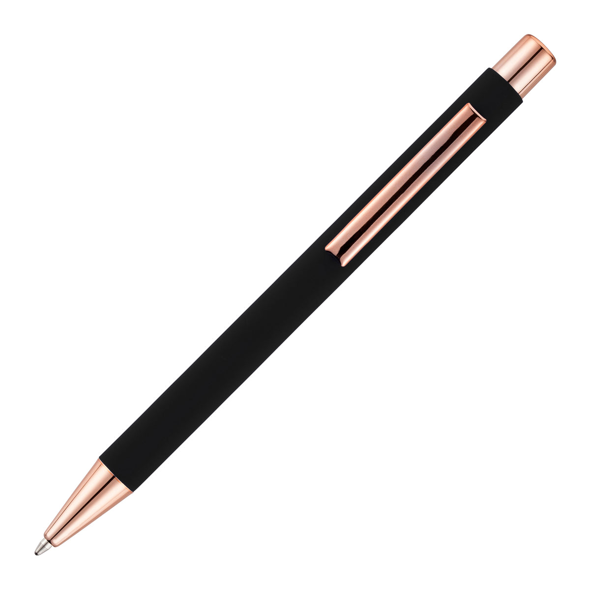 Branded Rose Gold Trim Soft Feel Recycled Aluminium Ball Pen