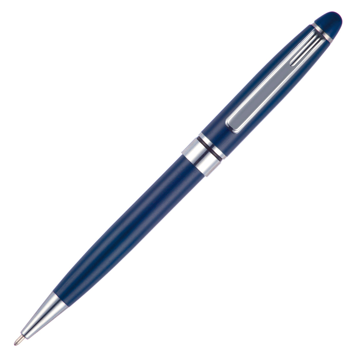 Branded Stainless Steel Ball Pen in DARK BLUE