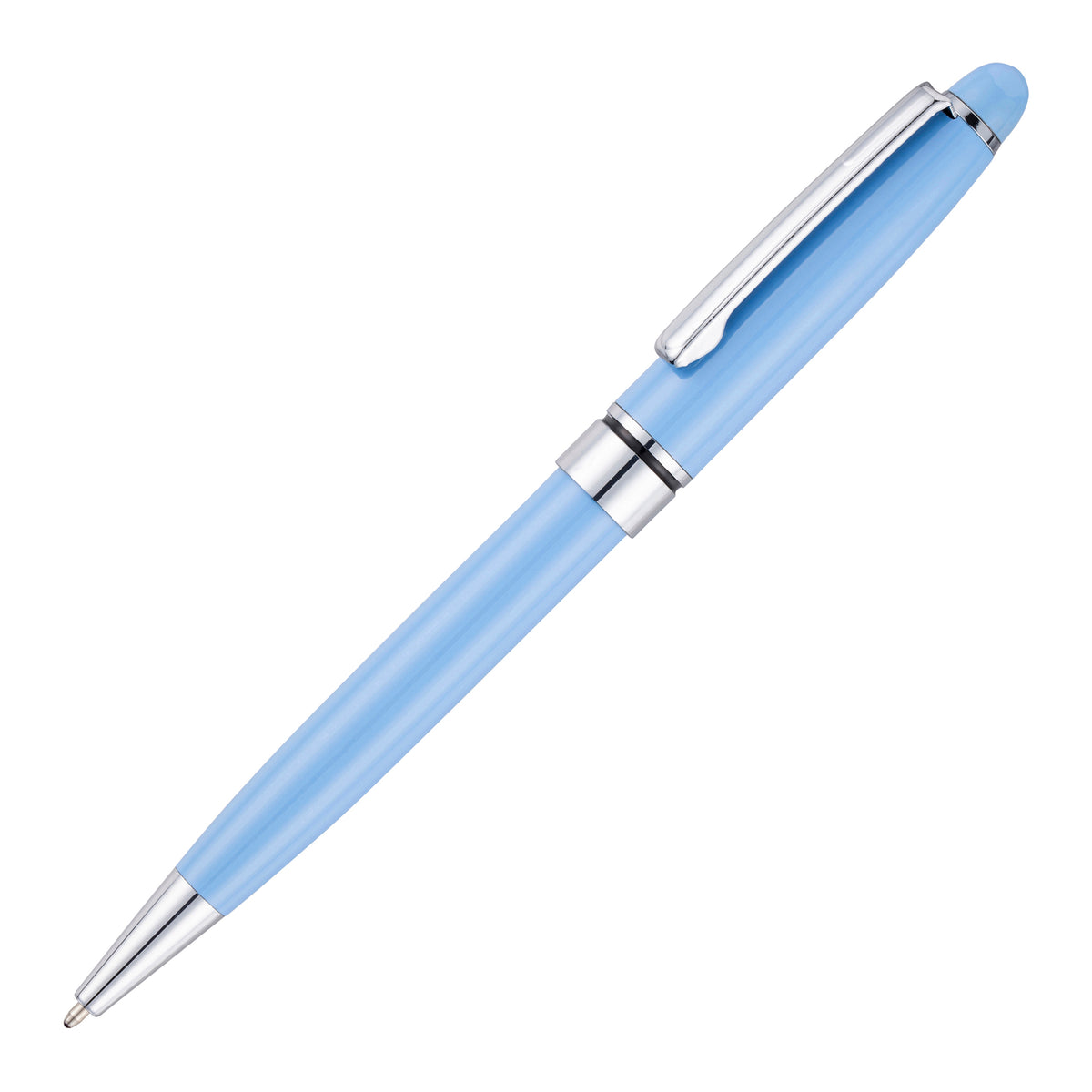 Branded Stainless Steel Ball Pen in LIGHT BLUE