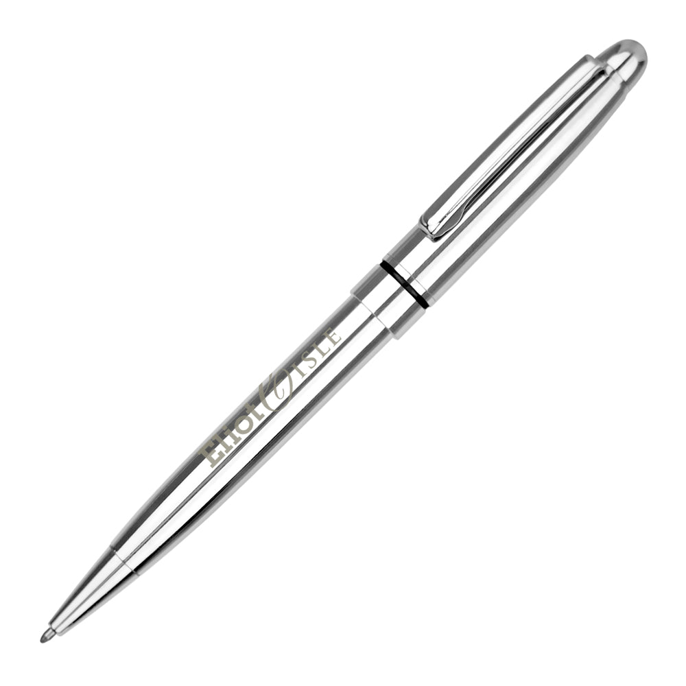 Branded Chrome Twist Action Ball Pen