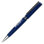 Branded Brass Ball Pen with Hinged Clip in NAVY BLUE