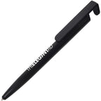 Branded Ball Pen with Phone Holder and Screen Cleaner in BLACK