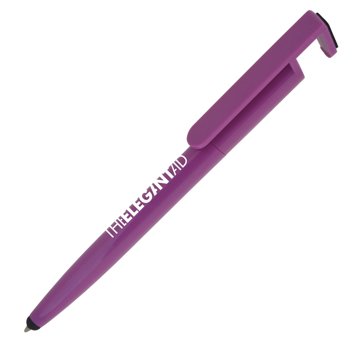 Branded Ball Pen with Phone Holder and Screen Cleaner in PURPLE