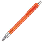Branded Translucent Push Action Ball Pen with Chrome Trim