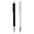 Branded Solid Push Action Ball Pen with Chrome Trim