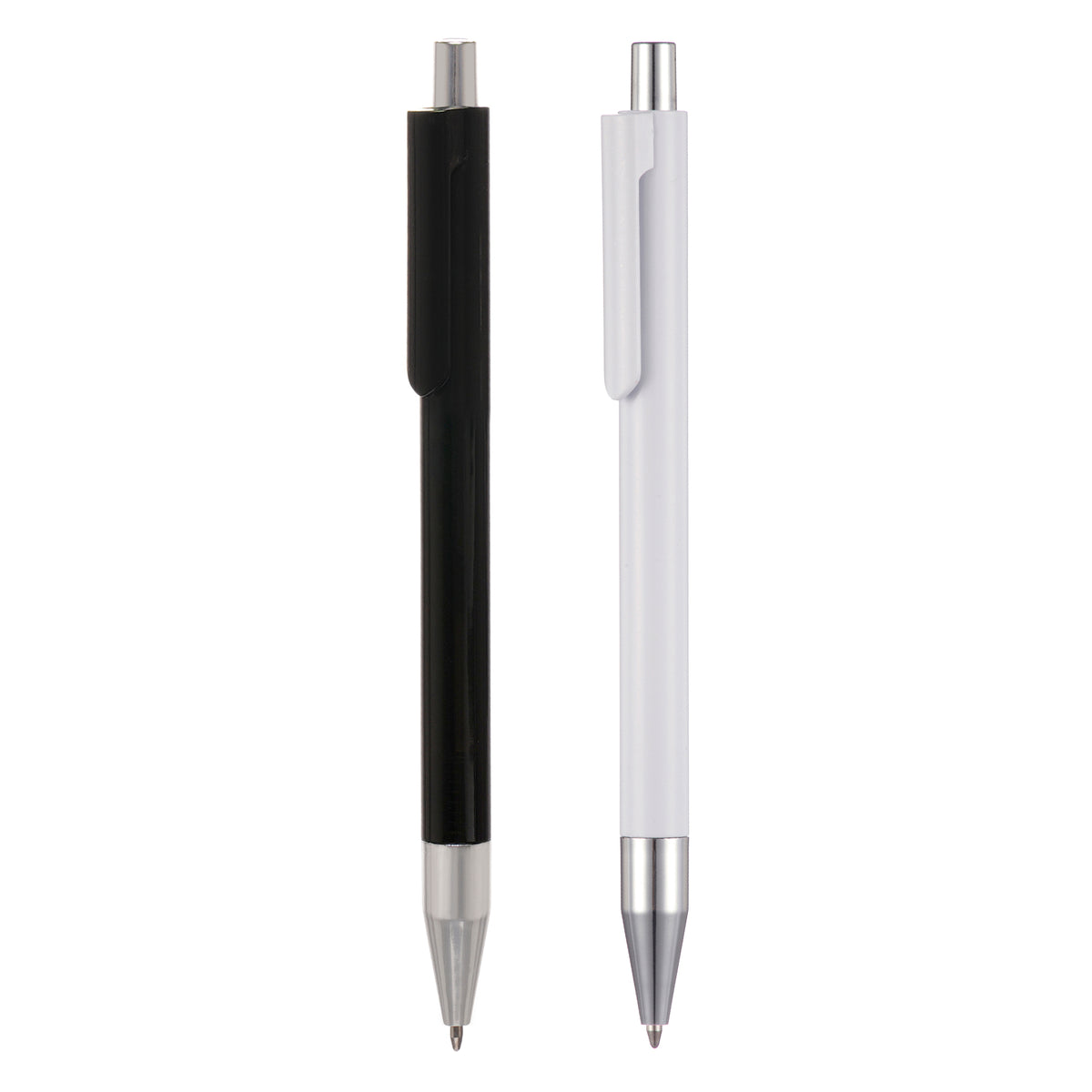 Branded Solid Push Action Ball Pen with Chrome Trim