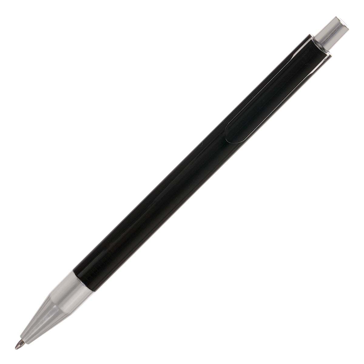 Branded Solid Push Action Ball Pen with Chrome Trim