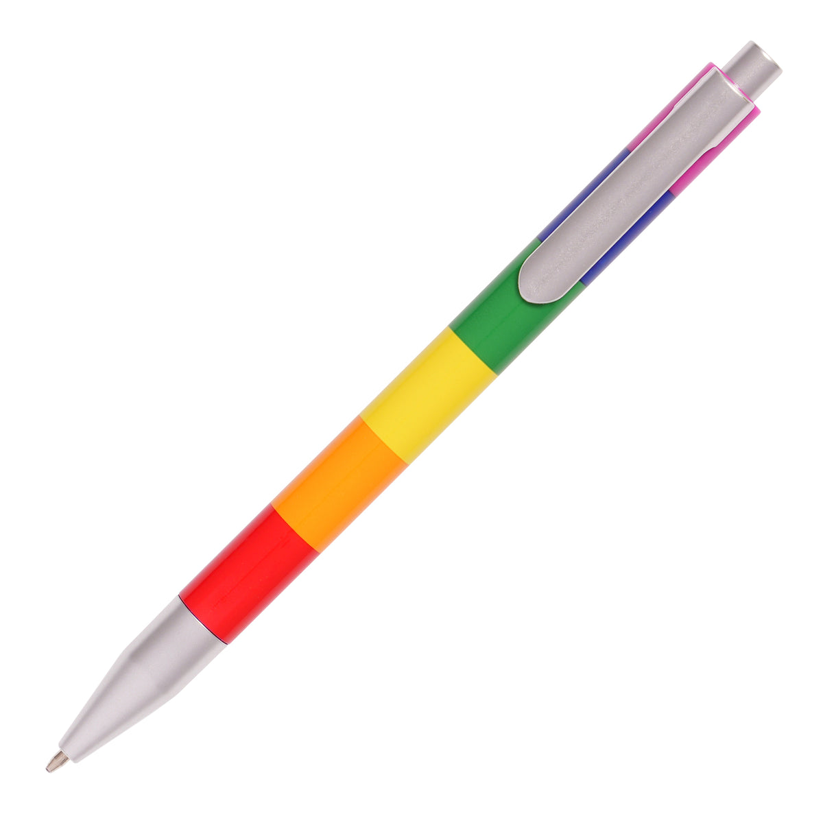 Branded Rainbow Barrel Push Action Ball Pen