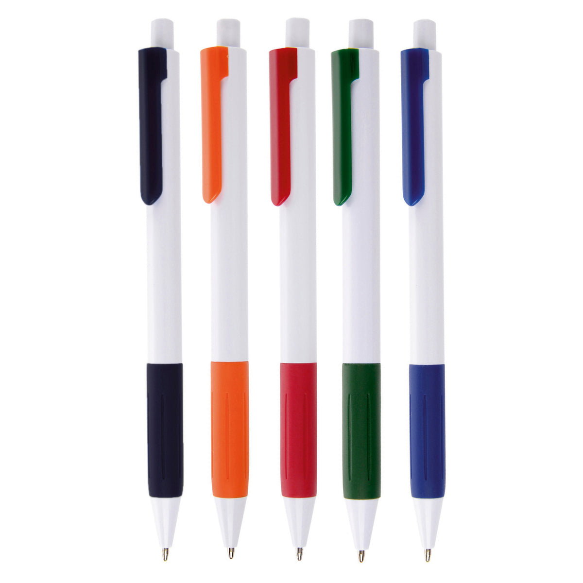 Branded Comfort Grip Ball Pen with Coloured Trim