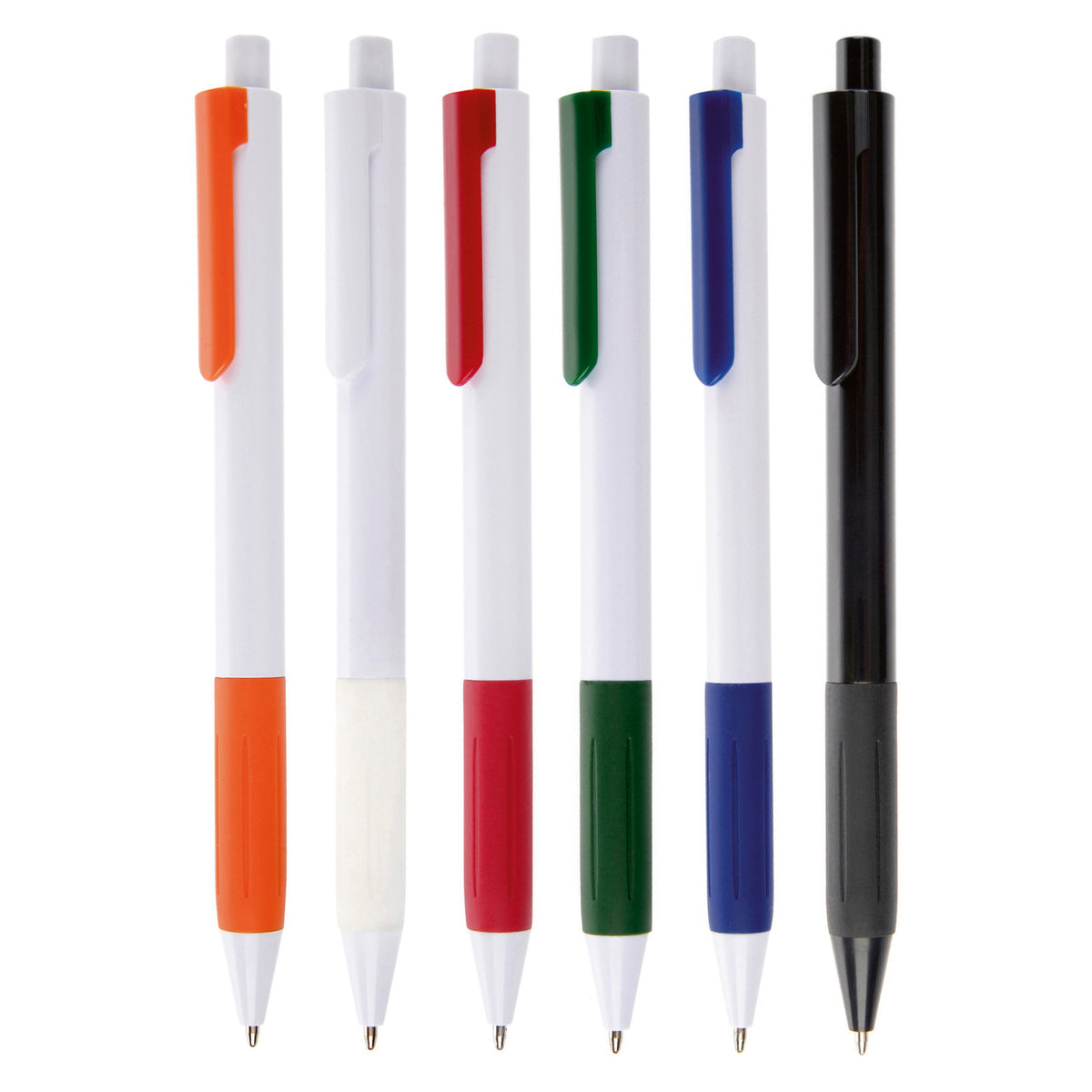 Branded Comfort Grip Ball Pen with Coloured Trim