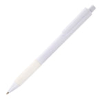 Branded Solid Comfort Grip Ball Pen in WHITE