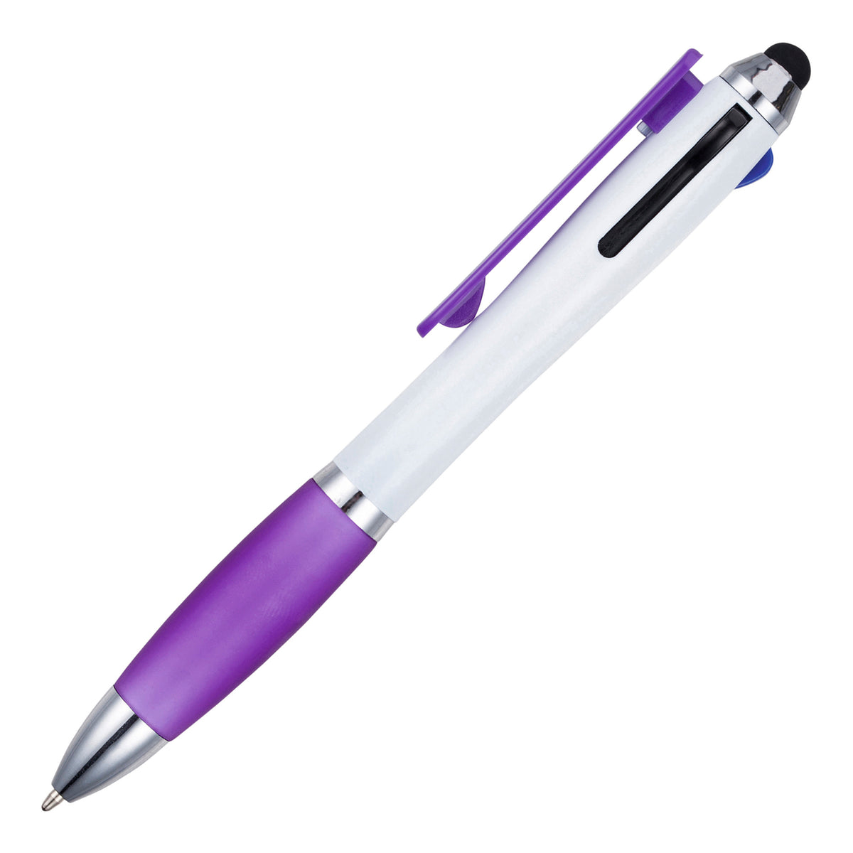 Branded Multi Ink Ball Pen with Red, Black and Blue Ink in PURPLE