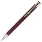 Branded Satin Matt Recycled Aluminium Ball Pen in BURGUNDY 2