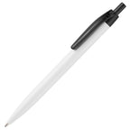 Branded Click Action Ball Pen with Translucent Clip in BLACK