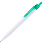 Branded Click Action Ball Pen with Translucent Clip in GREEN