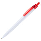 Branded Click Action Ball Pen with Translucent Clip in RED