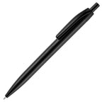 Branded Solid Colour Click Action Ball Pen in BLACK