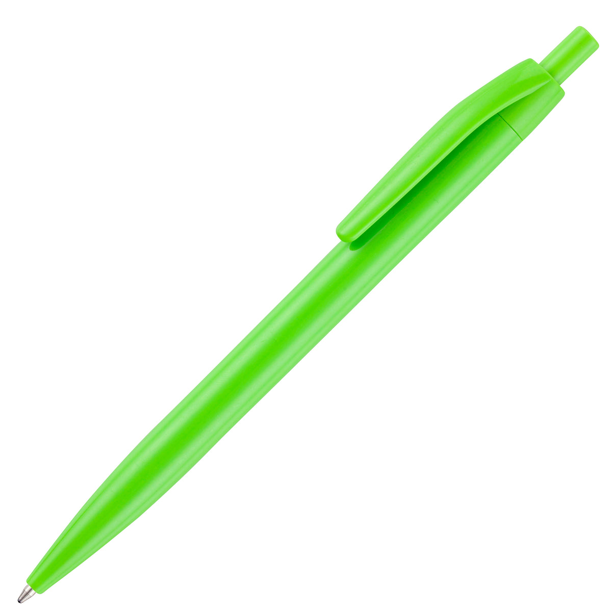Branded Solid Colour Click Action Ball Pen in LIGHT GREEN