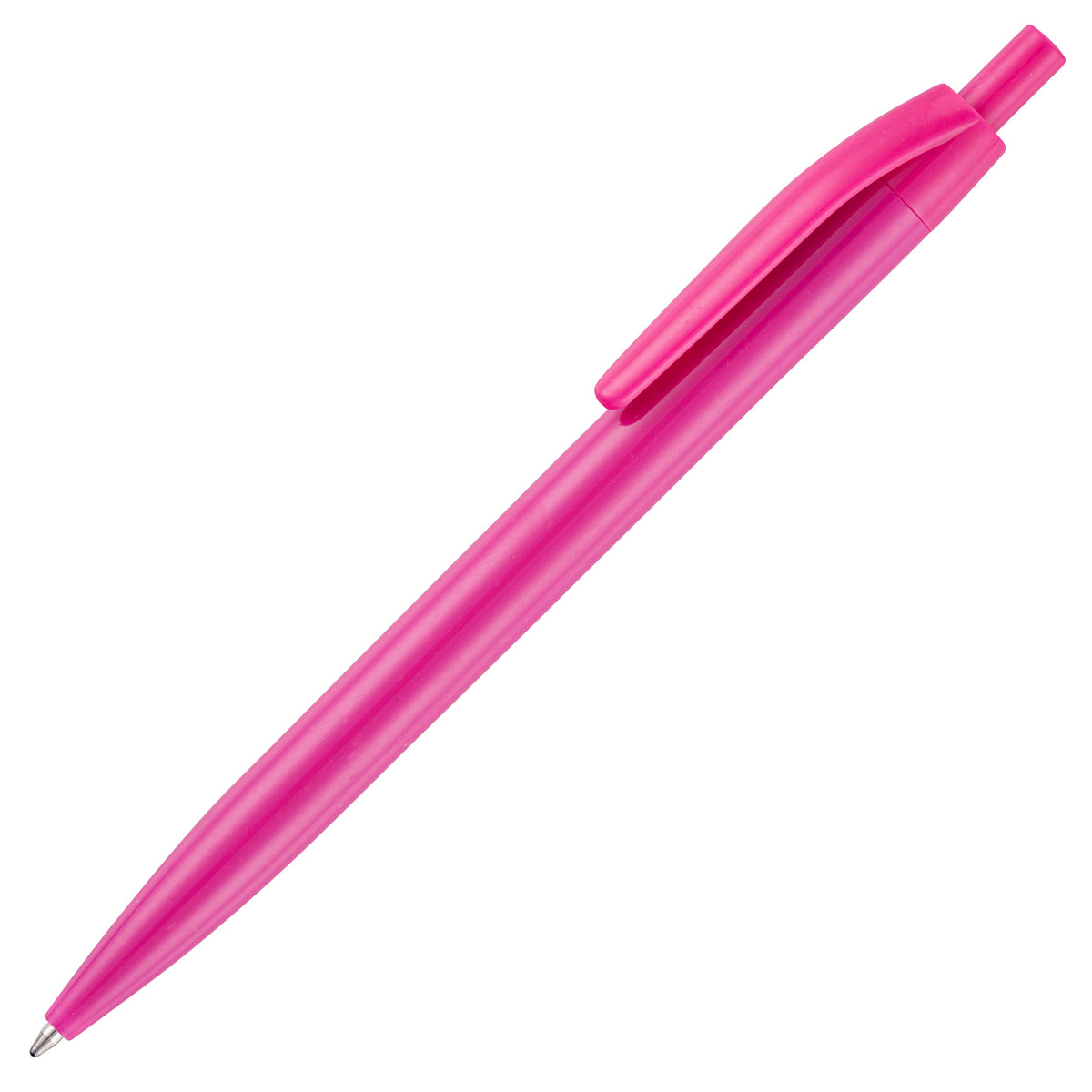 Branded Solid Colour Click Action Ball Pen in PINK