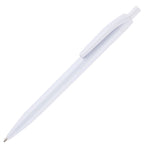 Branded Solid Colour Click Action Ball Pen in WHITE
