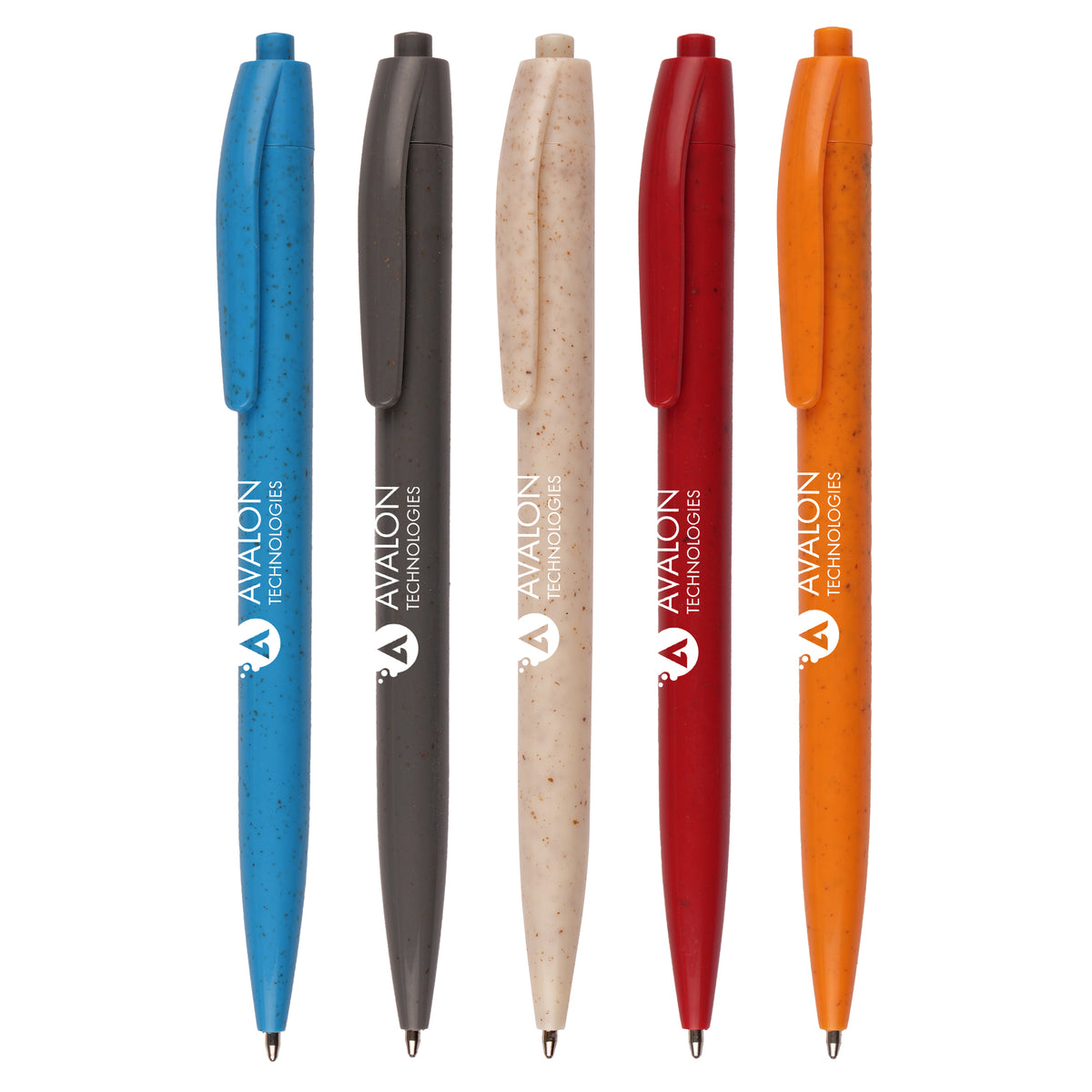 Branded Wheat Straw Push Action Ball Pen