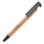 Branded Bamboo Ball Pen with Phone Stand and Stylus