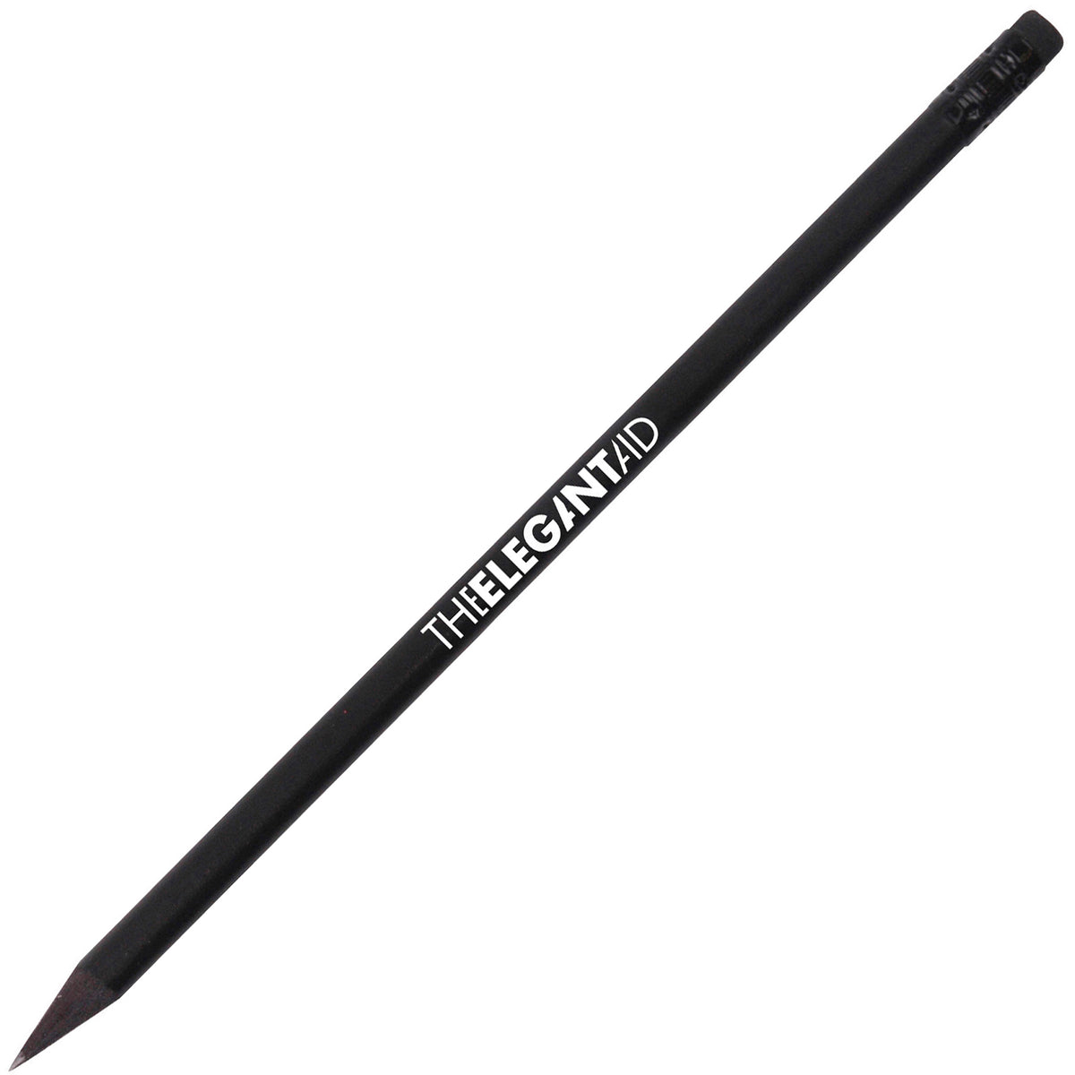 Branded Black Wooden HB Pencil with Eraser in BLACK