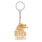 Keychain with wolf design and 'Wolfs' text on a white background