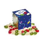 Branded jelly bean clear cube, front view