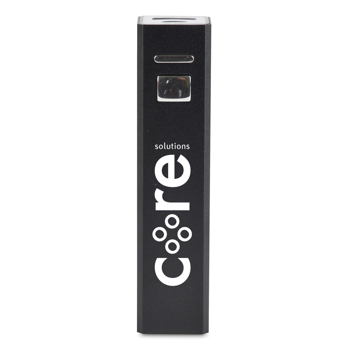 Branded 2200mAh Aluminium Cuboid Power Bank in Black