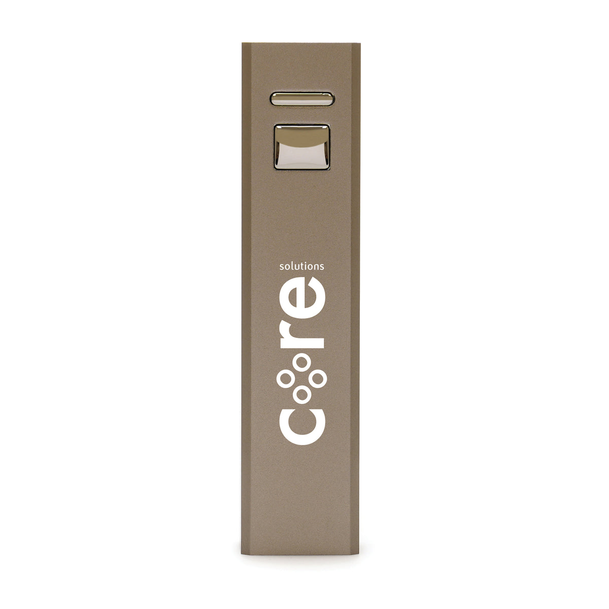 Branded 2200mAh Aluminium Cuboid Power Bank in Gun Metal