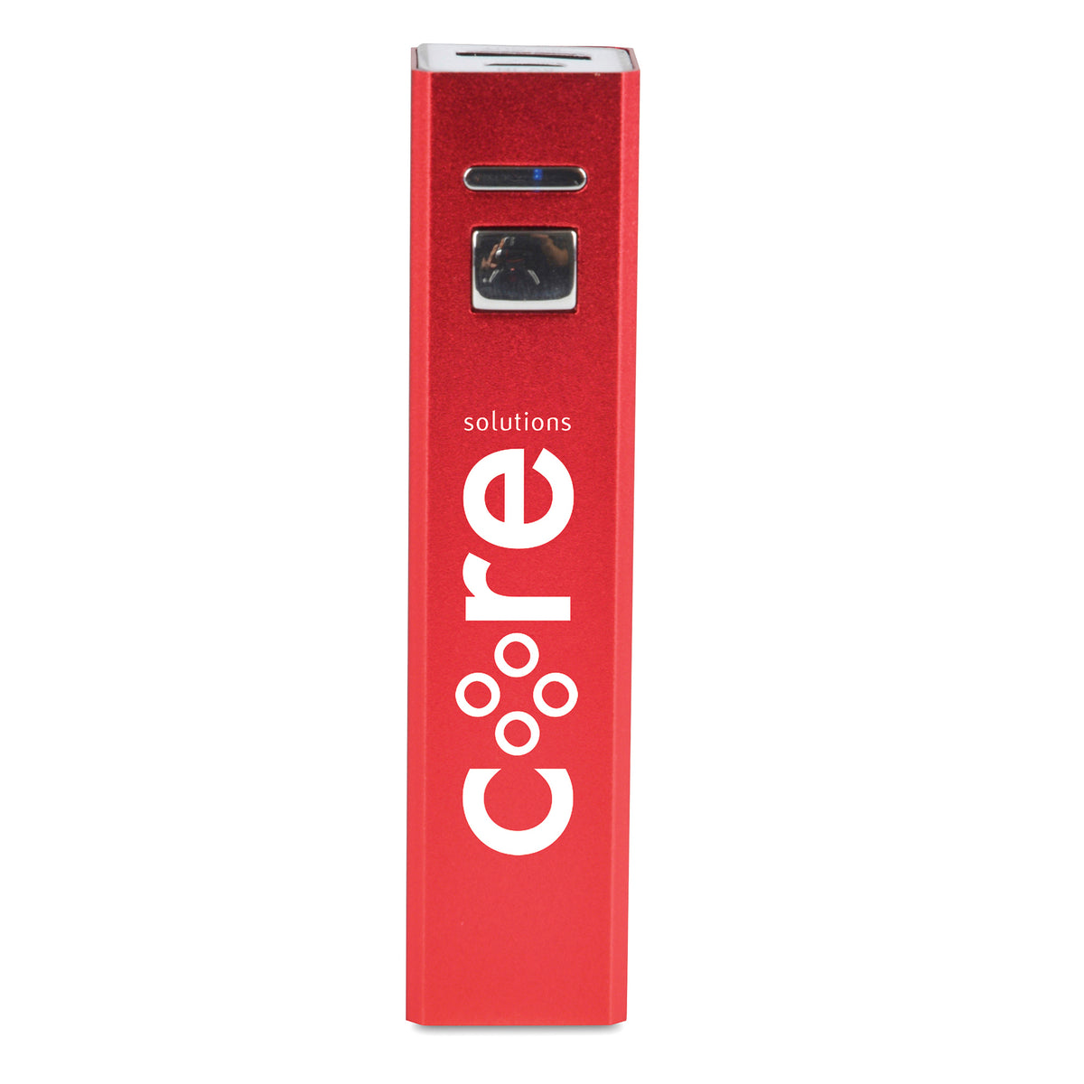 Branded 2200mAh Aluminium Cuboid Power Bank in Red
