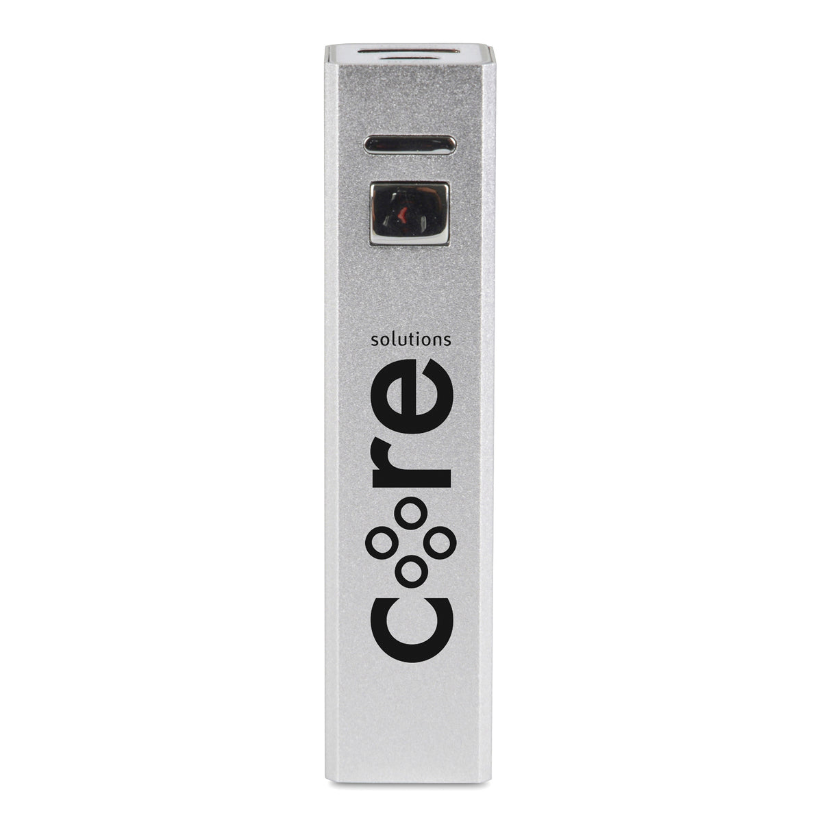 Branded 2200mAh Aluminium Cuboid Power Bank in Silver