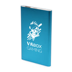 Branded 4000mAh USB-C Flat Aluminium Power Bank in Cyan