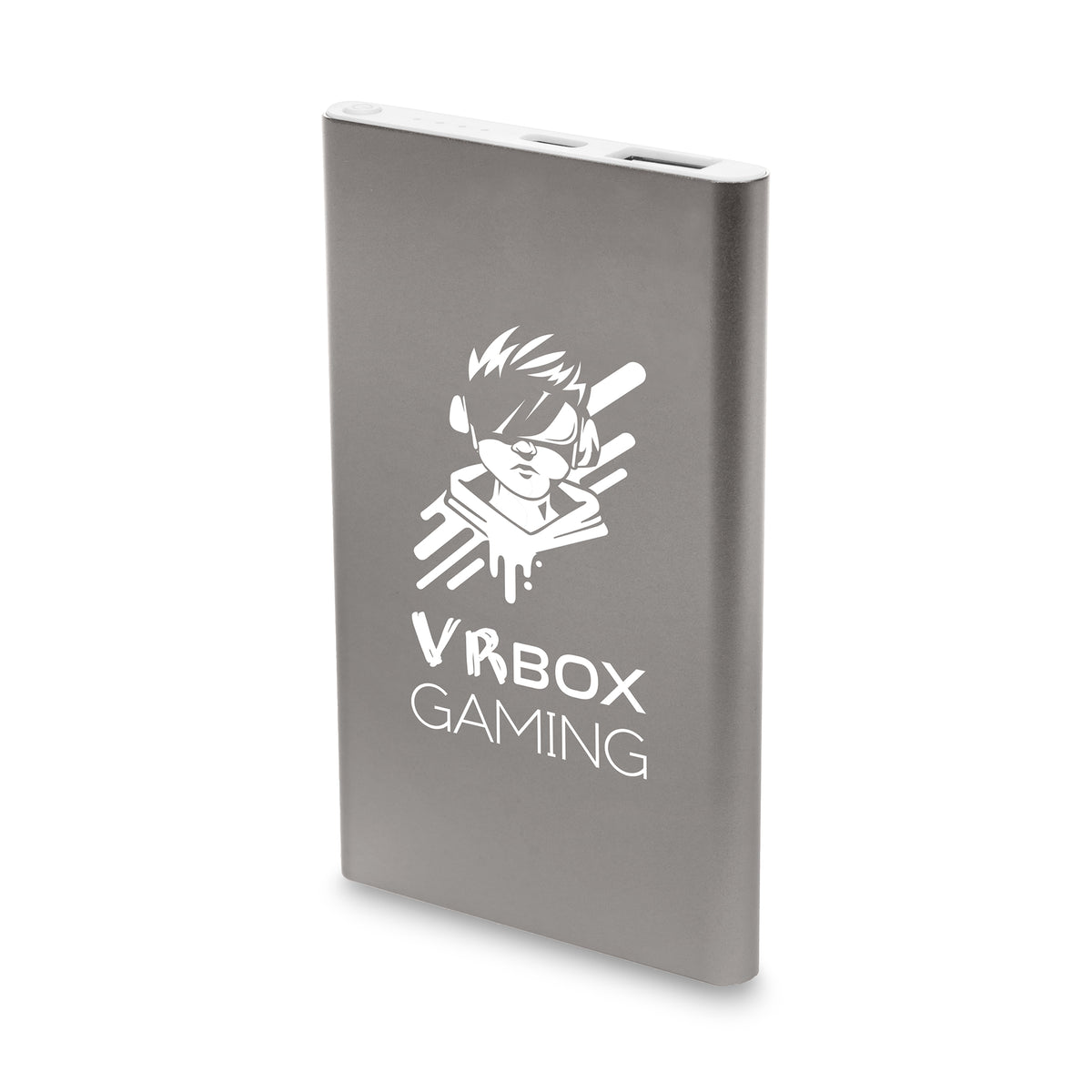 Branded 4000mAh USB-C Flat Aluminium Power Bank in Silver