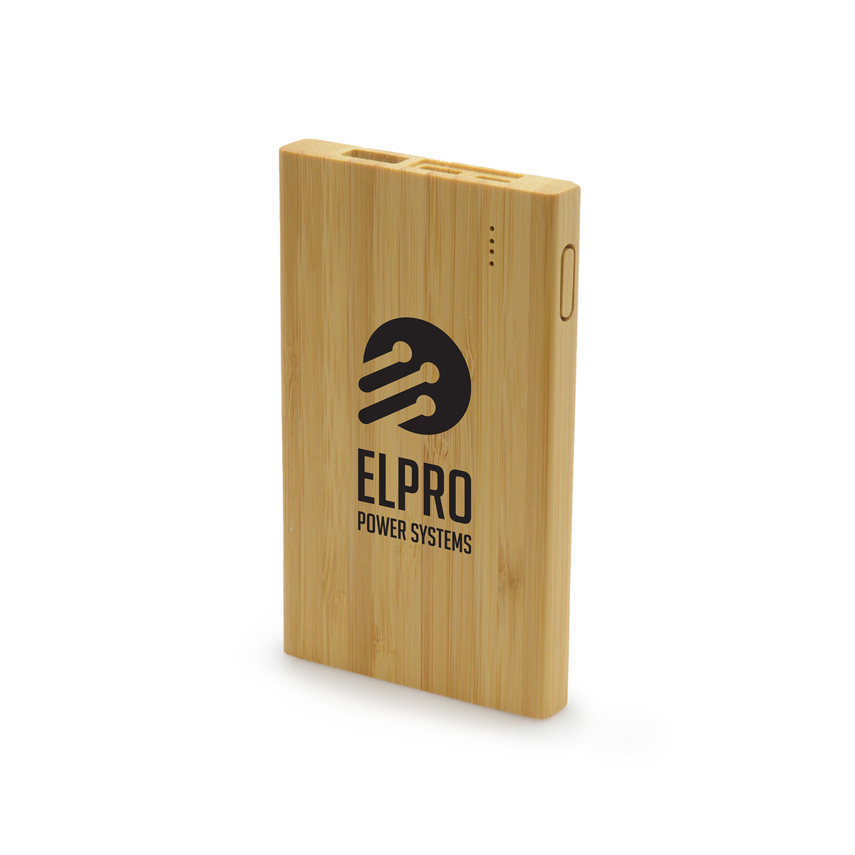 Branded 4000mAh Bamboo Power Bank with Light-Up Charge Indicator