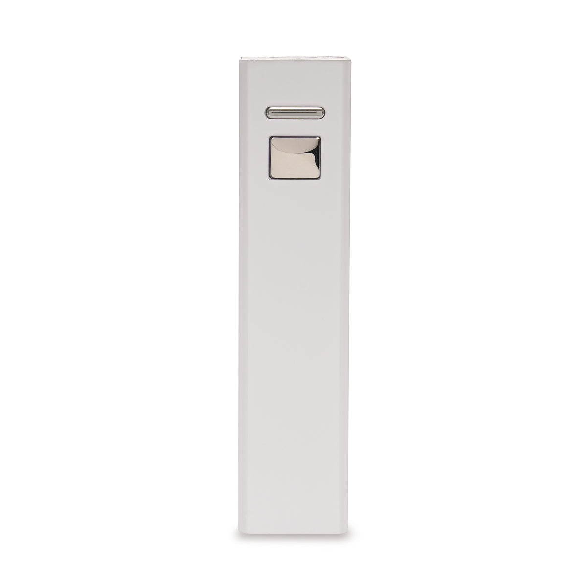 Branded White 2200mAh Aluminium Cuboid Power Bank