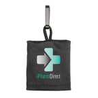 Branded Microfibre Cleaning Cloth with Self-Pocket and Hook in Black