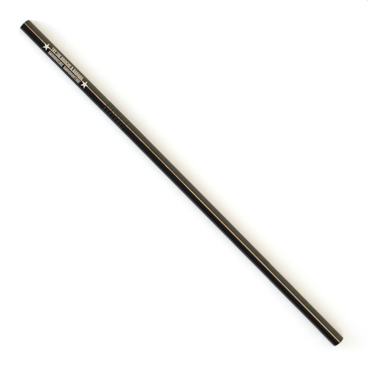 Branded Black Stainless Steel Metal Straw