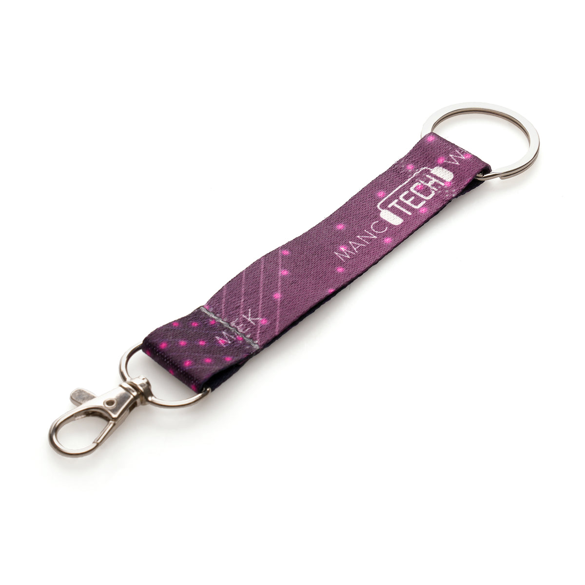 Branded RPET Lanyard Keyring with Split Ring and Clip
