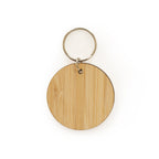 Branded Circular Bamboo Keyring