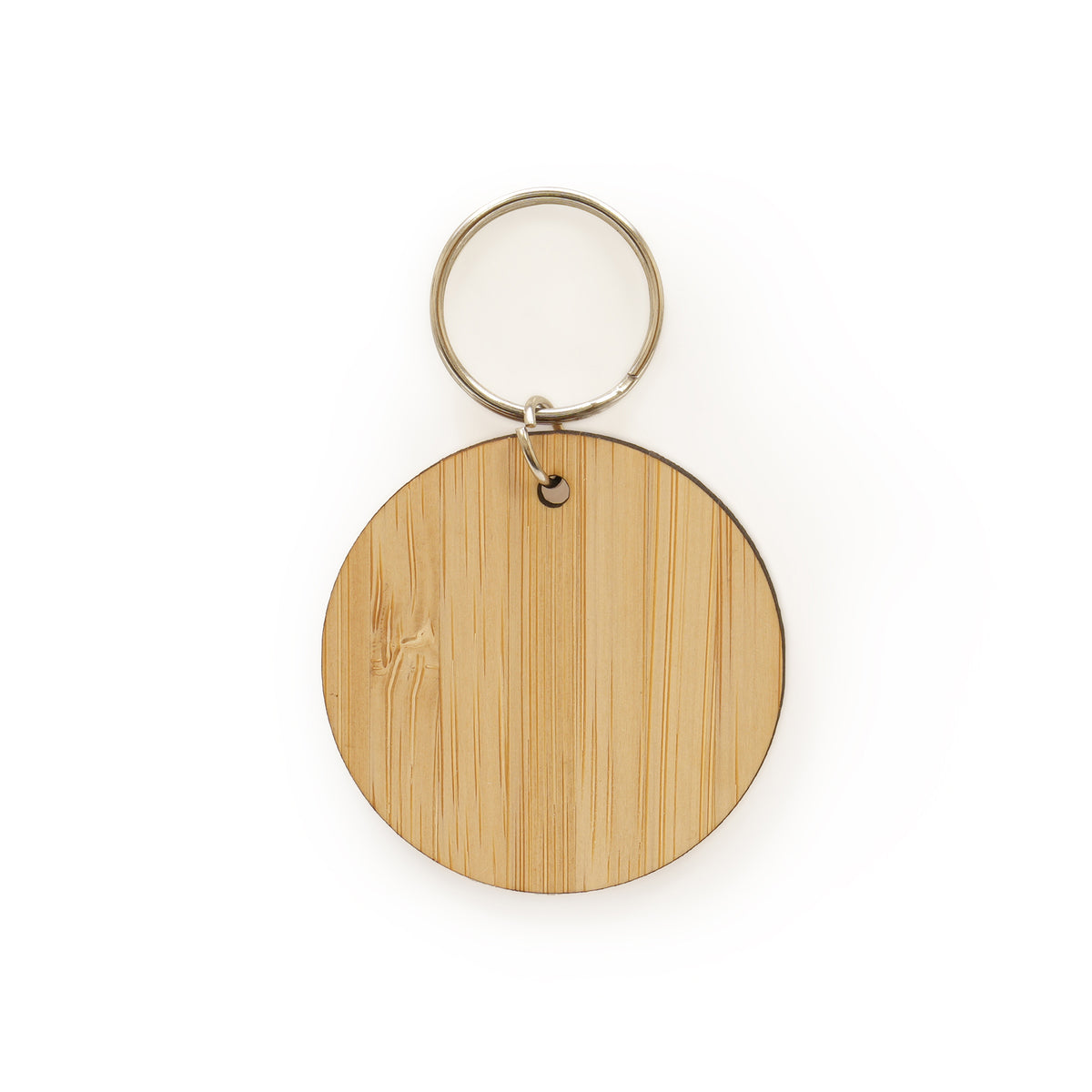 Branded Circular Bamboo Keyring