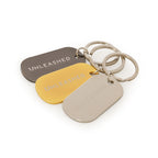 Branded Polished Metal Dog Tag Keyring