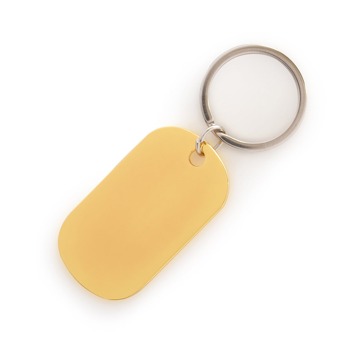 Branded Polished Metal Dog Tag Keyring