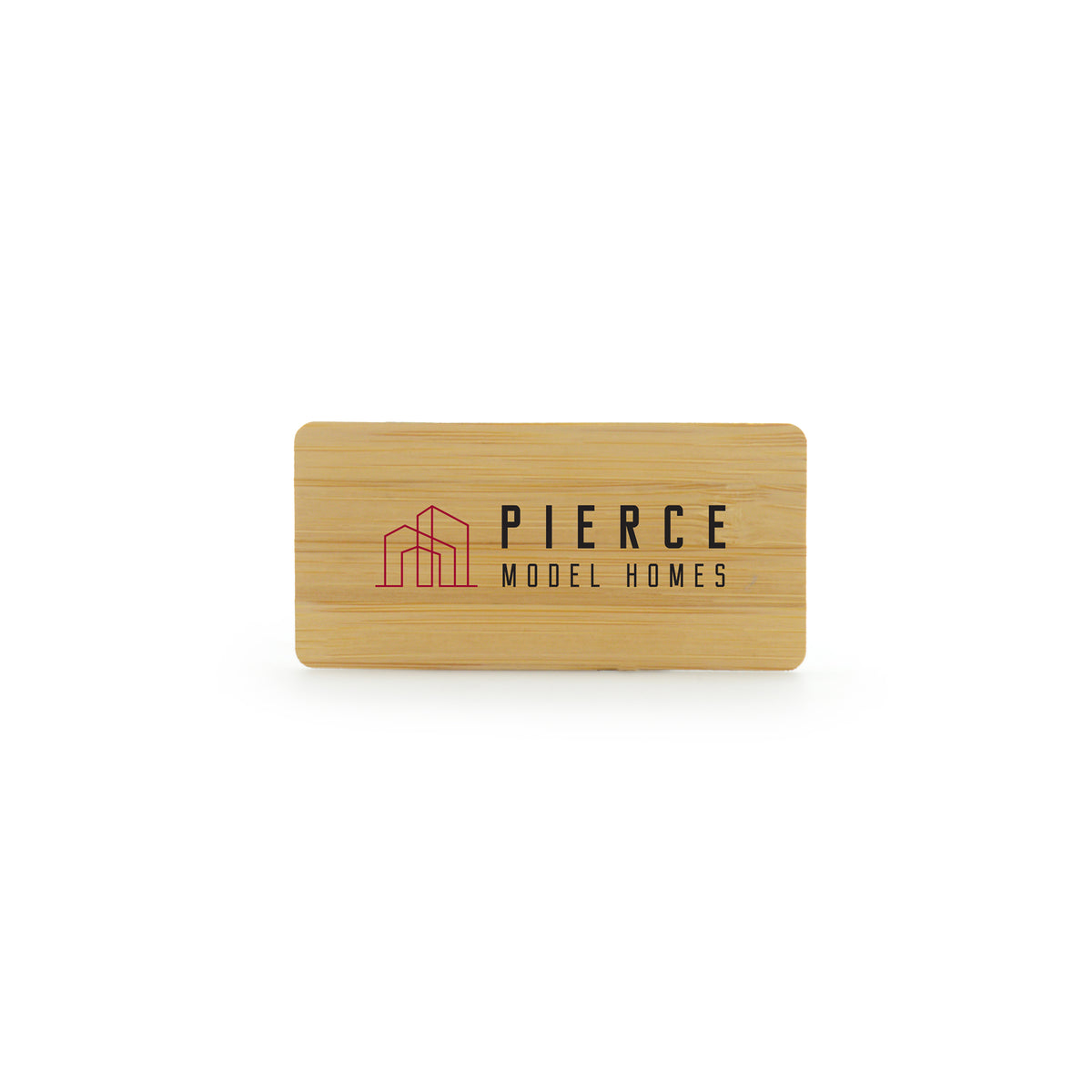 Branded Bamboo Magnetic Badge in Natural