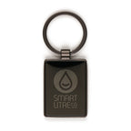 Branded Gun Metal Rectangular Keyring