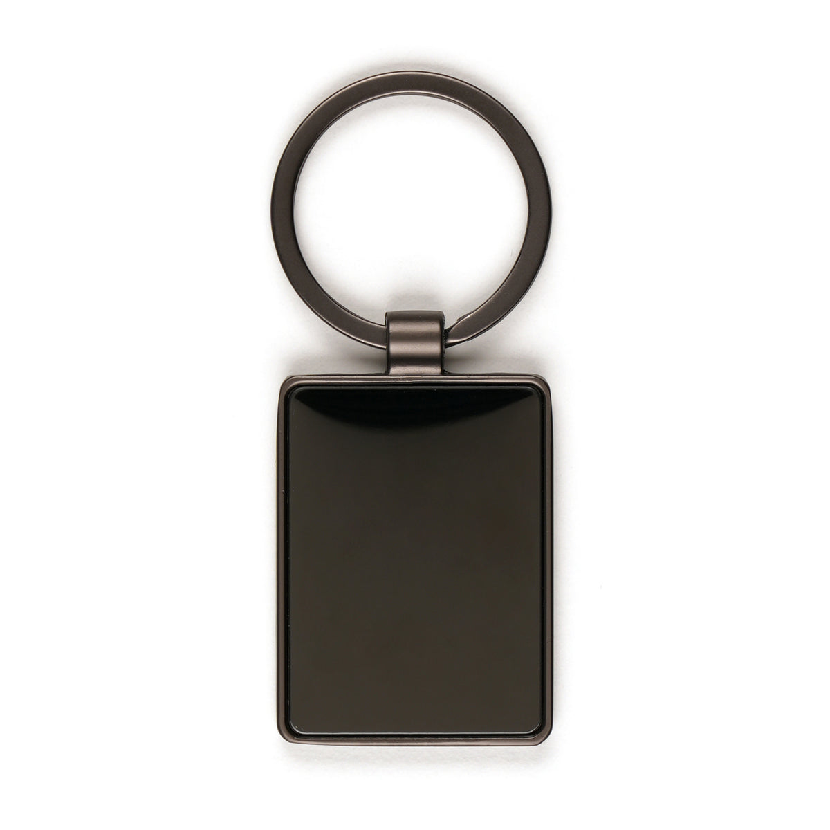 Branded Gun Metal Rectangular Keyring