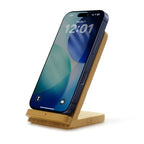 Branded Bamboo Wireless Charger and Phone Stand